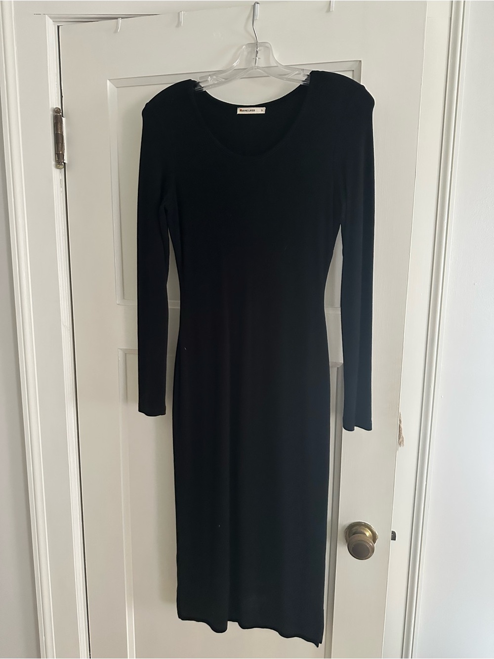 Marine Layer Black Long-Sleeve Midi Dress
